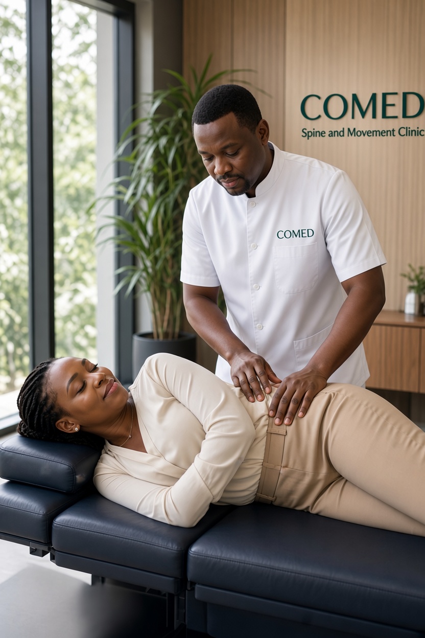 Physiotherapy session for sciatica and leg pain